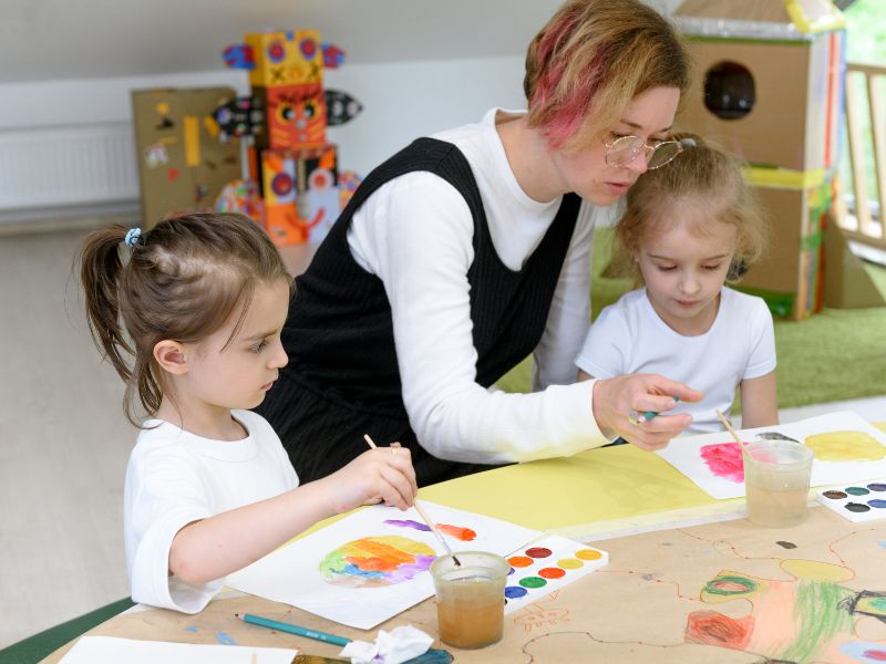 Drexel Hill4 teacher working with students