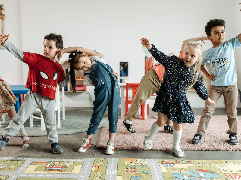 Upper Darby2 preschoolers exercising