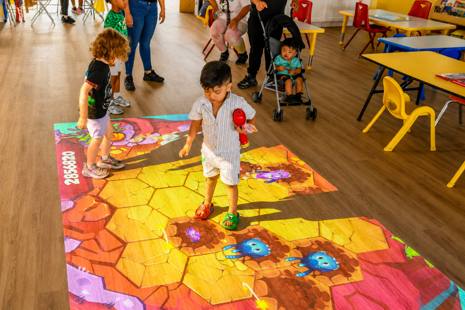 Children taking part in an interactive learning activity
