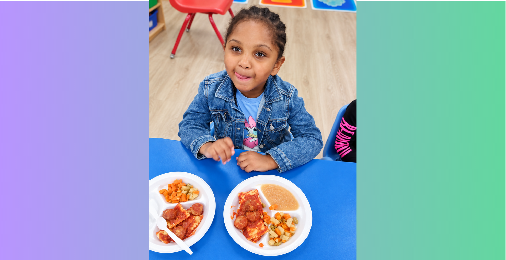 Child enjoying lunch